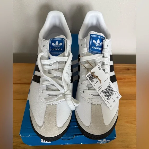 Adidas Samoa White and Black Shoes Men’s 8.5 - Picture 7 of 8